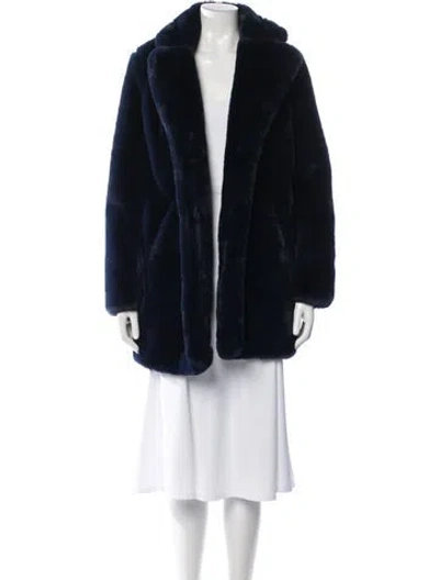 Pre-owned Apparis Faux Fur Faux Fur Coat W/ Tags In Blue