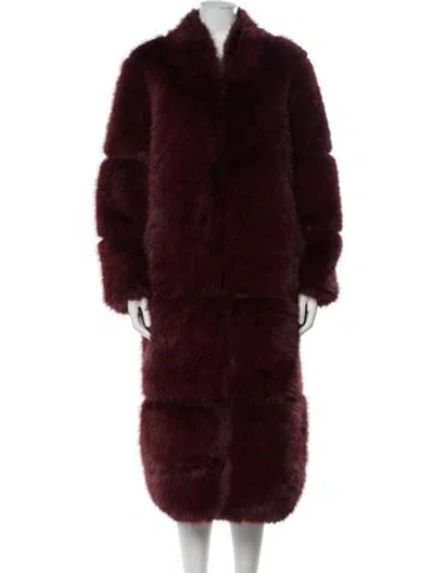 Pre-owned Apparis Faux Fur Faux Fur Coat W/ Tags In Burgundy