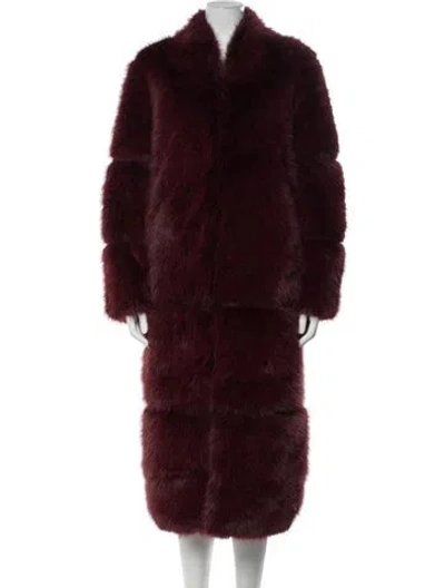 Pre-owned Apparis Faux Fur Faux Fur Coat W/ Tags In Burgundy