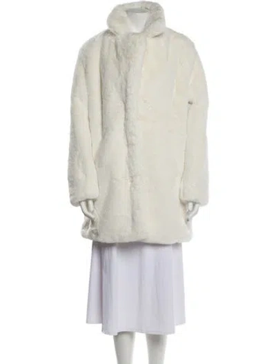 Pre-owned Apparis Faux Fur Faux Fur Coat In White