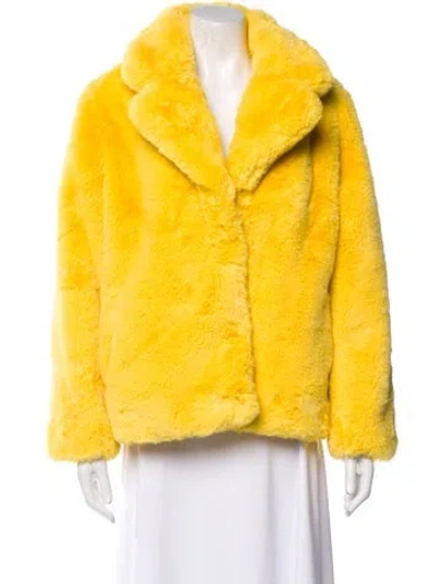 Pre-owned Apparis Faux Fur Faux Fur Coat In Yellow