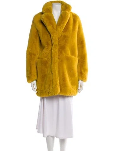 Pre-owned Apparis Faux Fur Faux Fur Coat In Yellow