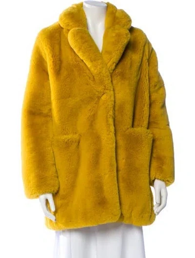 Pre-owned Apparis Faux Fur Faux Fur Coat In Yellow