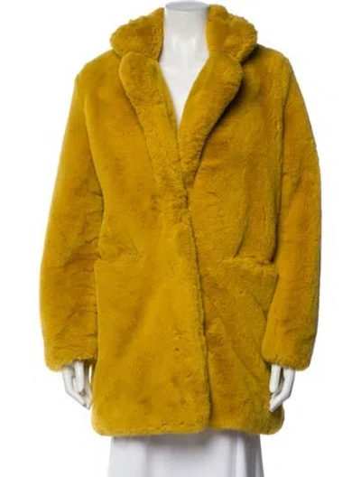 Pre-owned Apparis Faux Fur Faux Fur Coat In Yellow
