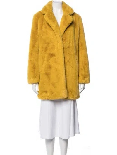 Pre-owned Apparis Faux Fur Faux Fur Coat In Yellow