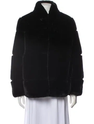 Pre-owned Apparis Faux Fur Faux Fur Jacket In Black