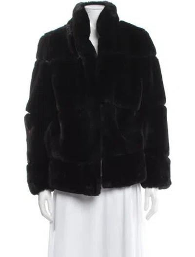 Pre-owned Apparis Faux Fur Faux Fur Jacket In Black