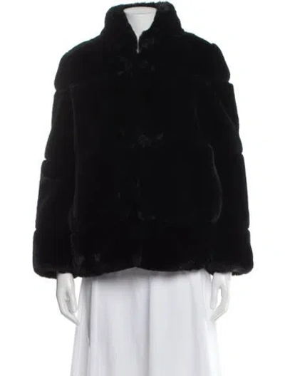 Pre-owned Apparis Faux Fur Faux Fur Jacket In Black