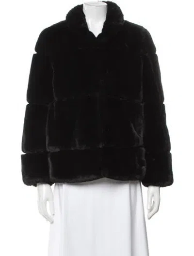 Pre-owned Apparis Faux Fur Faux Fur Jacket In Black