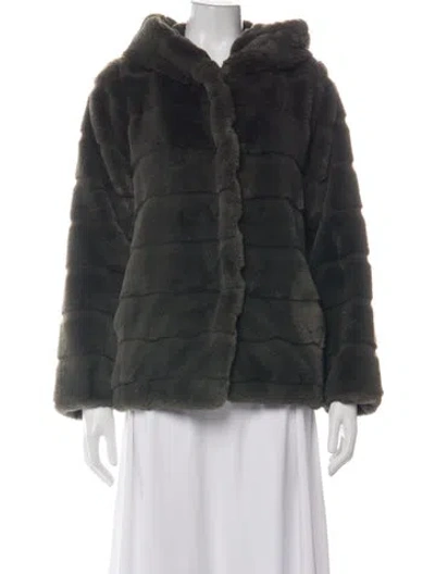 Pre-owned Apparis Faux Fur Faux Fur Jacket In Black