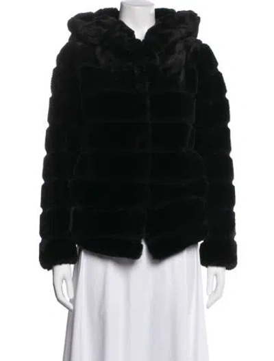 Pre-owned Apparis Faux Fur Faux Fur Jacket In Black