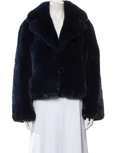 Pre-owned Apparis Faux Fur Faux Fur Jacket In Blue
