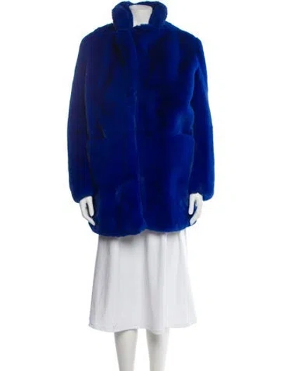 Pre-owned Apparis Faux Fur Faux Fur Jacket In Blue