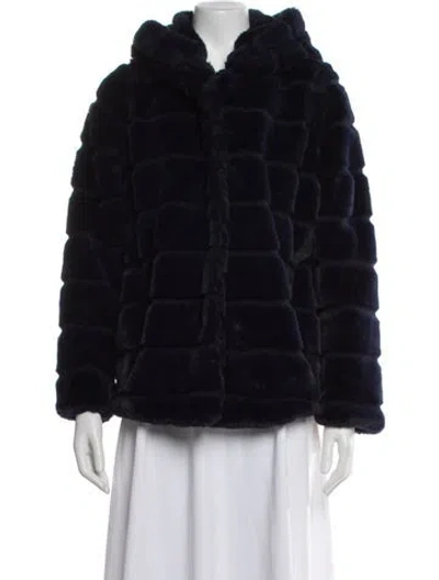 Pre-owned Apparis Faux Fur Faux Fur Jacket In Blue