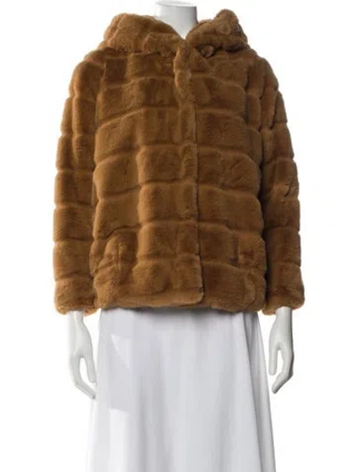 Pre-owned Apparis Faux Fur Faux Fur Jacket In Brown