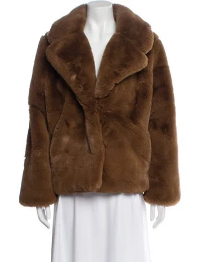 Pre-owned Apparis Faux Fur Faux Fur Jacket In Brown