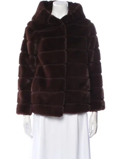 Pre-owned Apparis Faux Fur Faux Fur Jacket In Brown