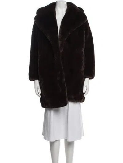 Pre-owned Apparis Faux Fur Faux Fur Jacket In Brown