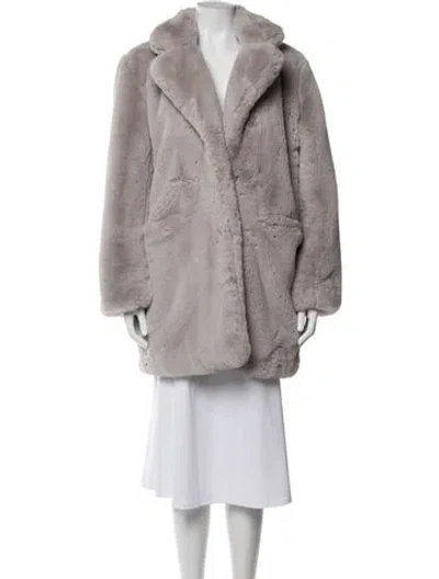 Pre-owned Apparis Faux Fur Faux Fur Jacket In Gray