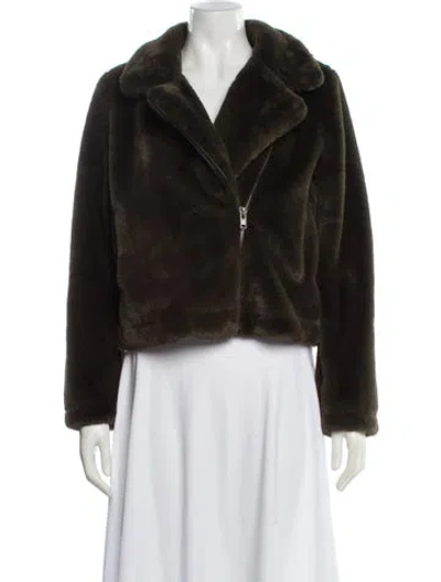 Pre-owned Apparis Faux Fur Faux Fur Jacket In Green