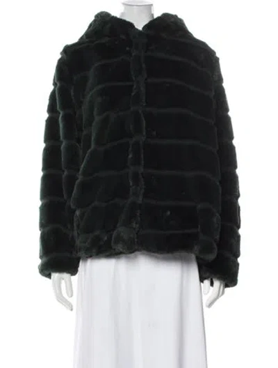 Pre-owned Apparis Faux Fur Faux Fur Jacket In Green