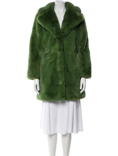 Pre-owned Apparis Faux Fur Faux Fur Jacket In Green
