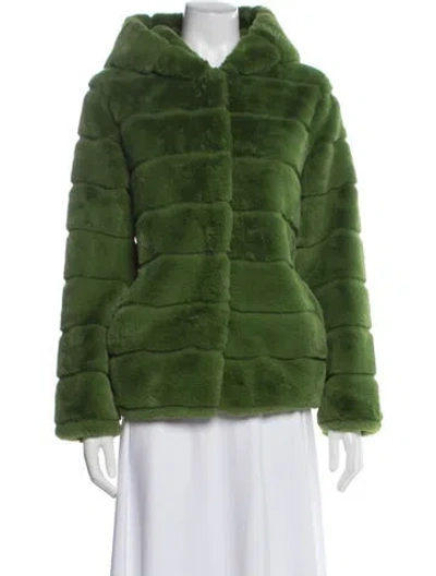 Pre-owned Apparis Faux Fur Faux Fur Jacket In Green