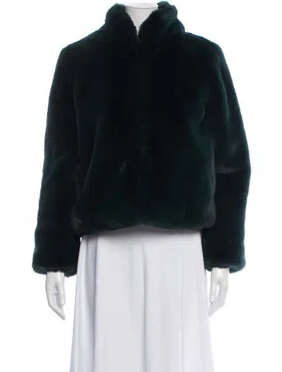 Pre-owned Apparis Faux Fur Faux Fur Jacket In Green