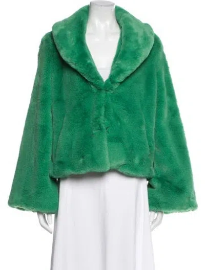 Pre-owned Apparis Faux Fur Faux Fur Jacket In Green