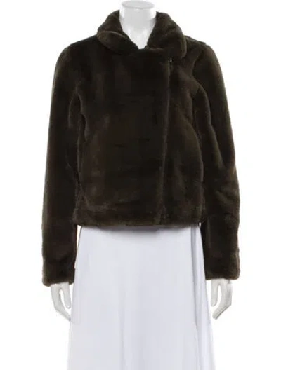 Pre-owned Apparis Faux Fur Faux Fur Jacket In Green