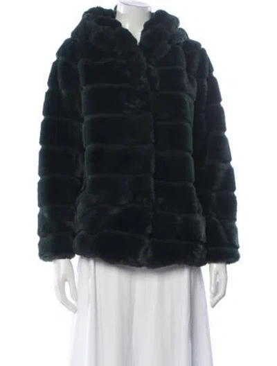 Pre-owned Apparis Faux Fur Faux Fur Jacket In Green