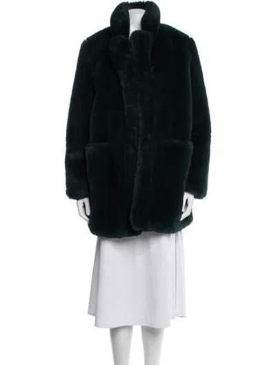 Pre-owned Apparis Faux Fur Faux Fur Jacket In Green