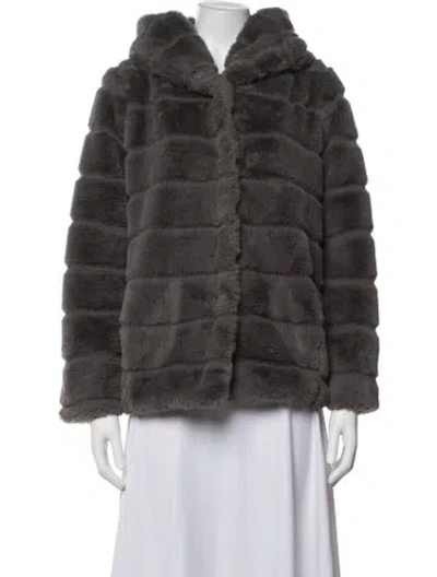 Pre-owned Apparis Faux Fur Faux Fur Jacket In Grey