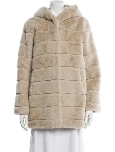 Pre-owned Apparis Faux Fur Faux Fur Jacket In Neutral