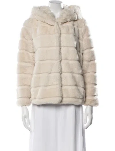 Pre-owned Apparis Faux Fur Faux Fur Jacket In Neutrals