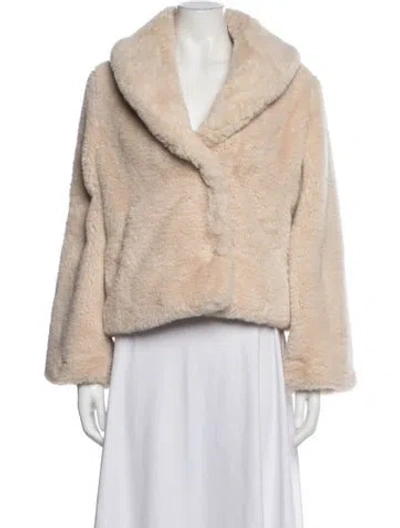Pre-owned Apparis Faux Fur Faux Fur Jacket In Neutrals