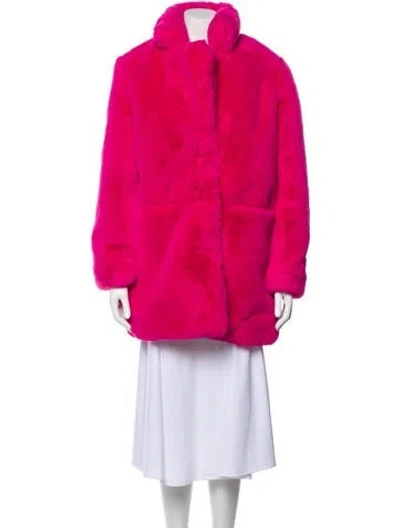 Pre-owned Apparis Faux Fur Faux Fur Jacket In Pink
