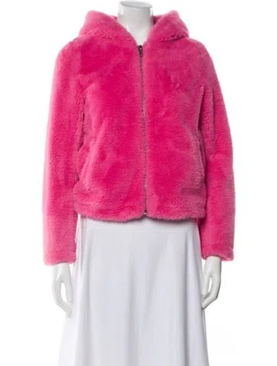 Pre-owned Apparis Faux Fur Faux Fur Jacket In Pink