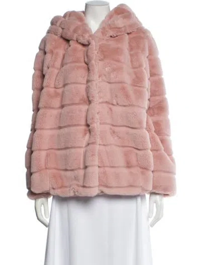 Pre-owned Apparis Faux Fur Faux Fur Jacket In Pink