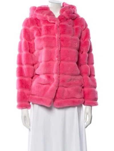 Pre-owned Apparis Faux Fur Faux Fur Jacket In Pink