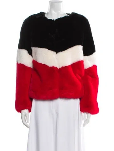 Pre-owned Apparis Faux Fur Faux Fur Jacket In Red