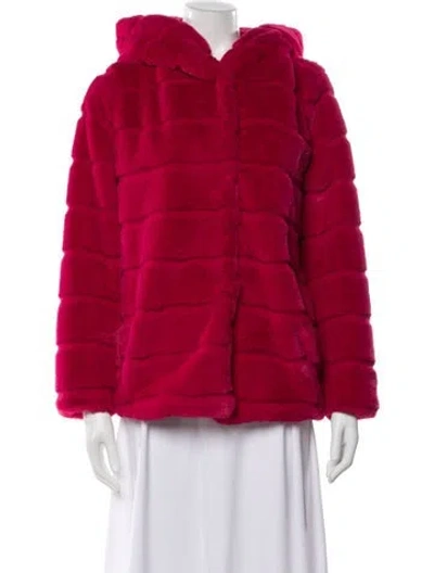Pre-owned Apparis Faux Fur Faux Fur Jacket In Red
