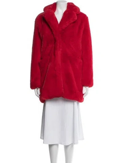 Pre-owned Apparis Faux Fur Faux Fur Jacket In Red