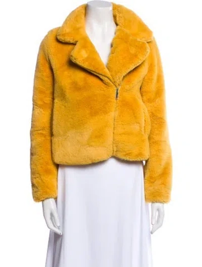 Pre-owned Apparis Faux Fur Faux Fur Jacket In Yellow
