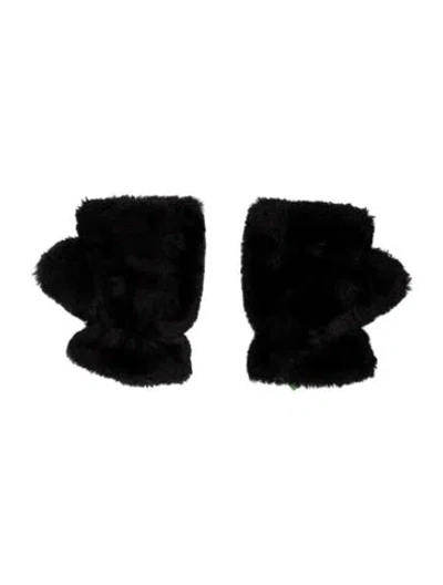 Pre-owned Apparis Faux Fur Fingerless Gloves In Black