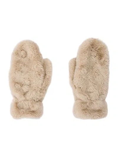 Pre-owned Apparis Faux Fur Gloves In Neutral