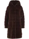 Apparis Faux-fur Hooded Coat In Braun