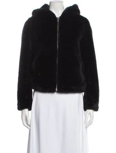 Pre-owned Apparis Faux Fur Jacket In Black