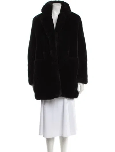 Pre-owned Apparis Faux Fur Jacket In Black