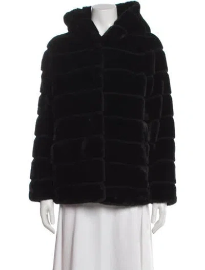 Pre-owned Apparis Faux Fur Jacket In Black